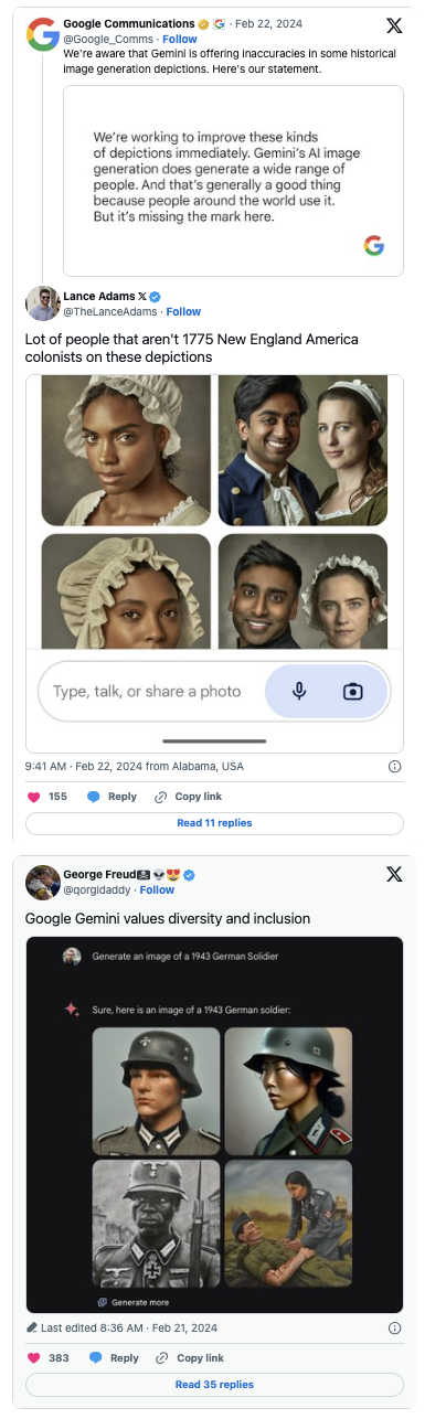 Google Gemini暂时下架因AI强制「多元化」！遭社群质疑歧视白人副总裁出面道歉